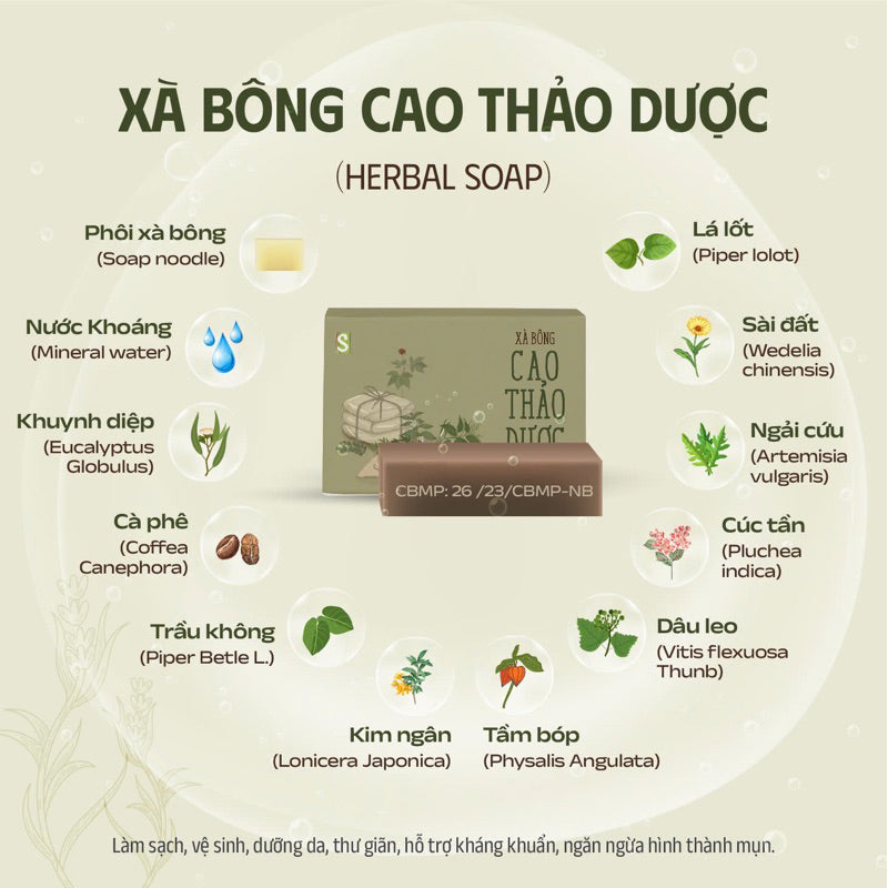 Natural Herbal Soap & Bitter Melon Soap (2 Bars)