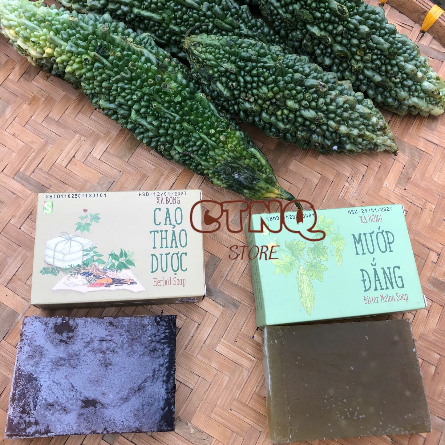 Natural Herbal Soap & Bitter Melon Soap (2 Bars)